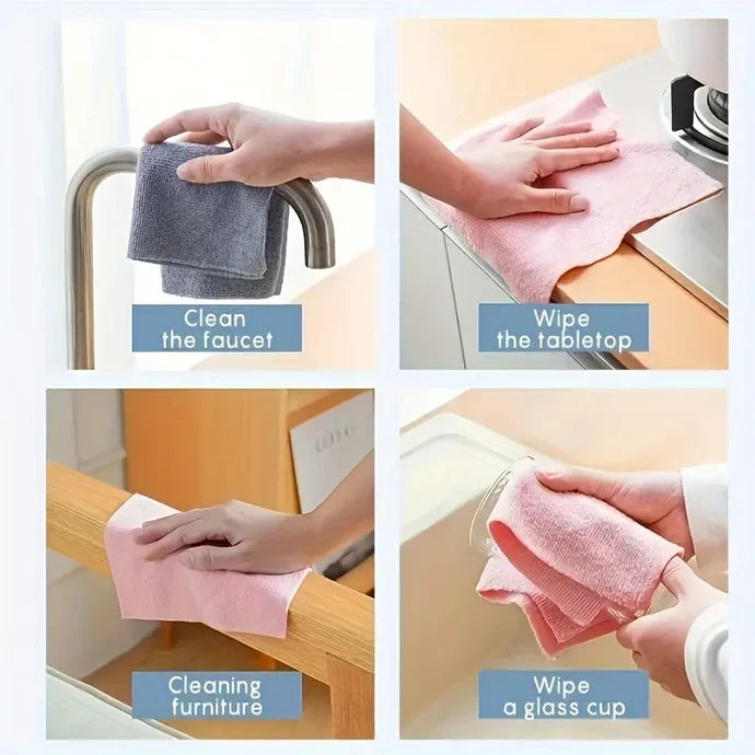 Homvora Reusable Microfiber Cleaning Cloth Roll Pack Of (50 Sheets)