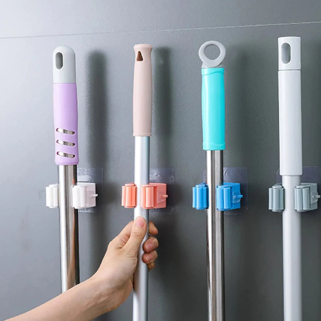 Homvora Self-Adhesive Mop Holder Wall Mounted Buy 1 Get 1 Free