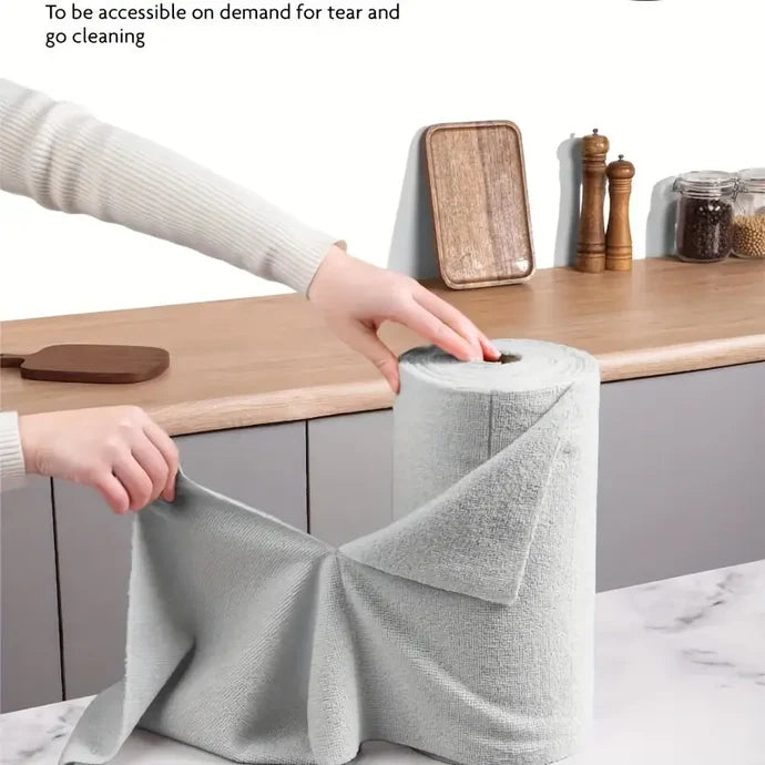 Homvora Reusable Microfiber Cleaning Cloth Roll Pack Of (50 Sheets)