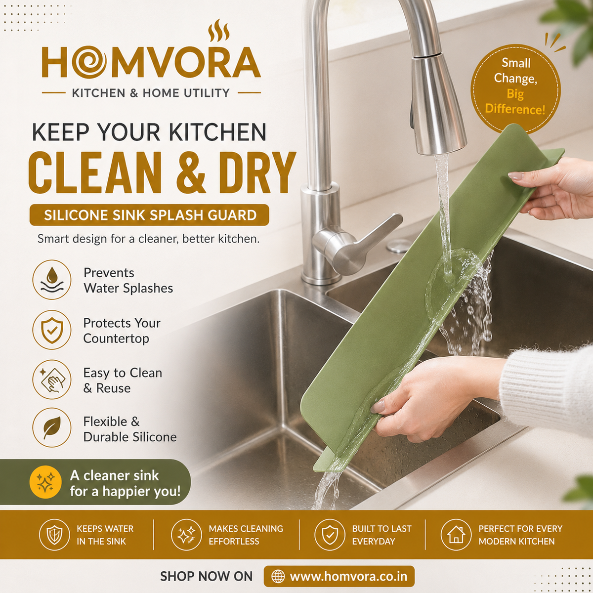 Homvora Sink Water Splash Guard Buy 1 Get 1 Free