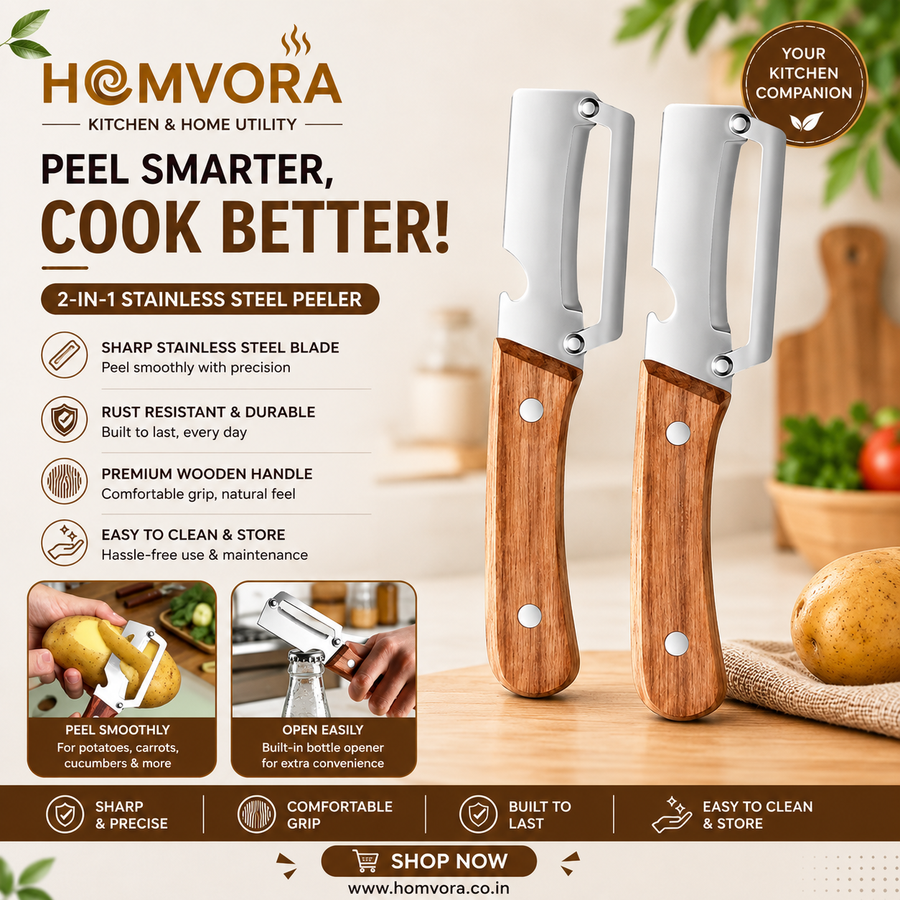 Homvora Stainless Steel Vegetable Peeler With Bottle Opener Buy 1 Get 1 Free