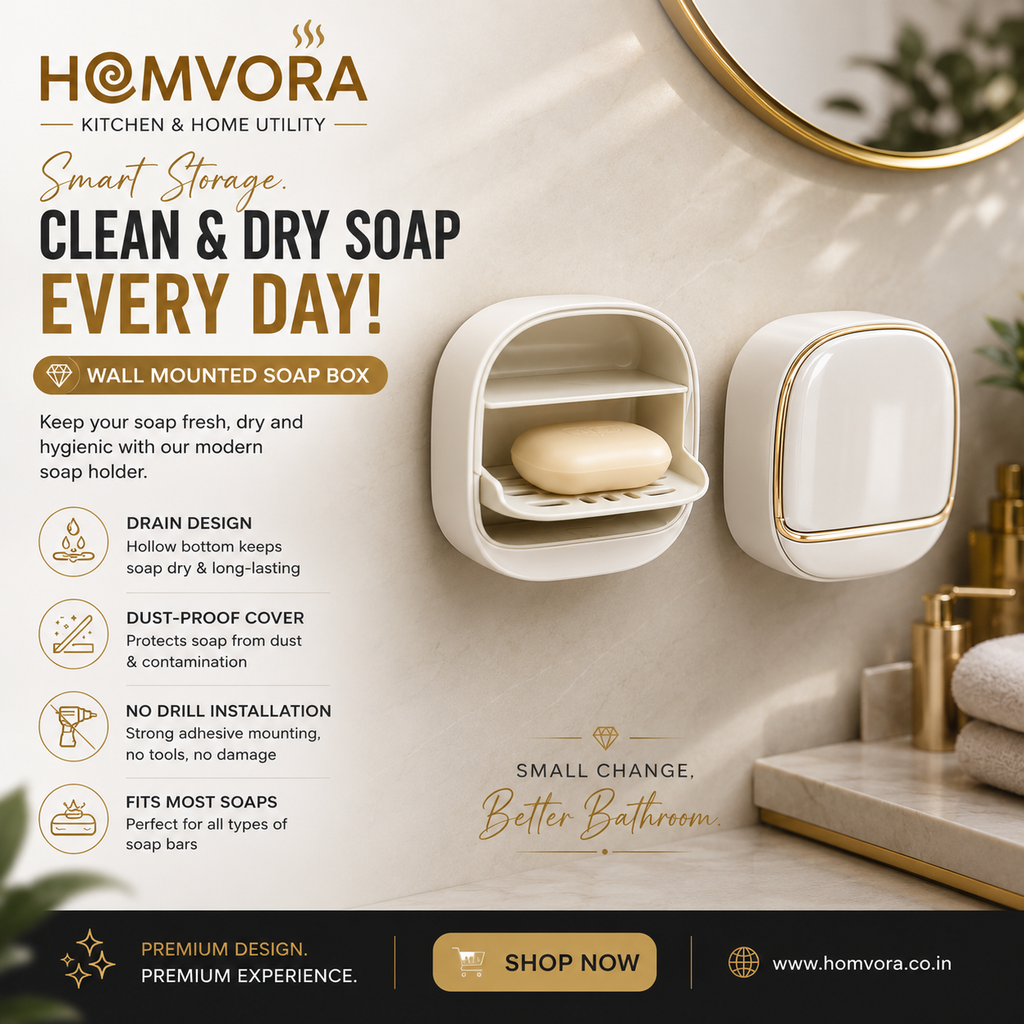 Homvora Premium Covered Soap Holder with Drain Tray Buy 1 Get 1 Free
