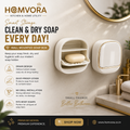 Homvora Premium Covered Soap Holder with Drain Tray Buy 1 Get 1 Free