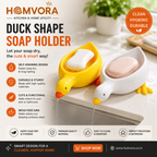 Homvora Duck Shape Self-Draining Soap Holder - Buy 1 Get 1 Free