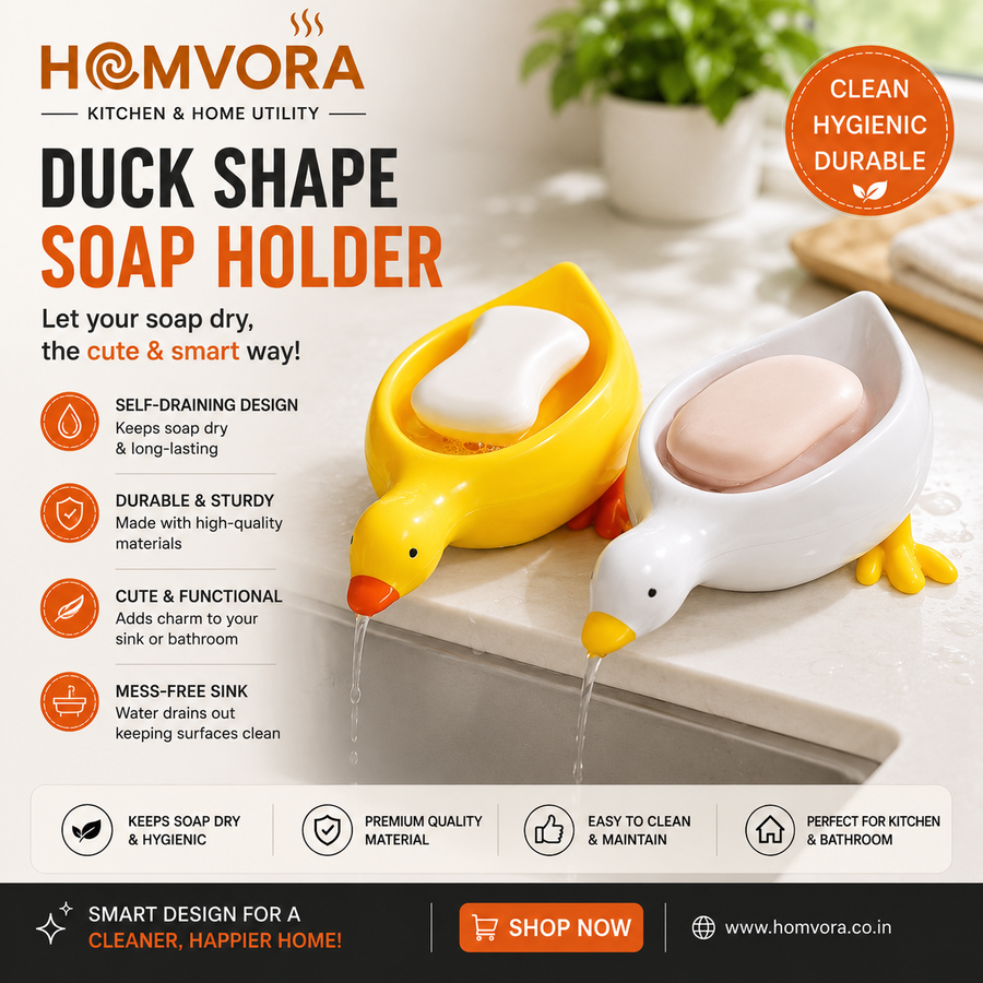 Homvora Duck Shape Self-Draining Soap Holder - Buy 1 Get 1 Free