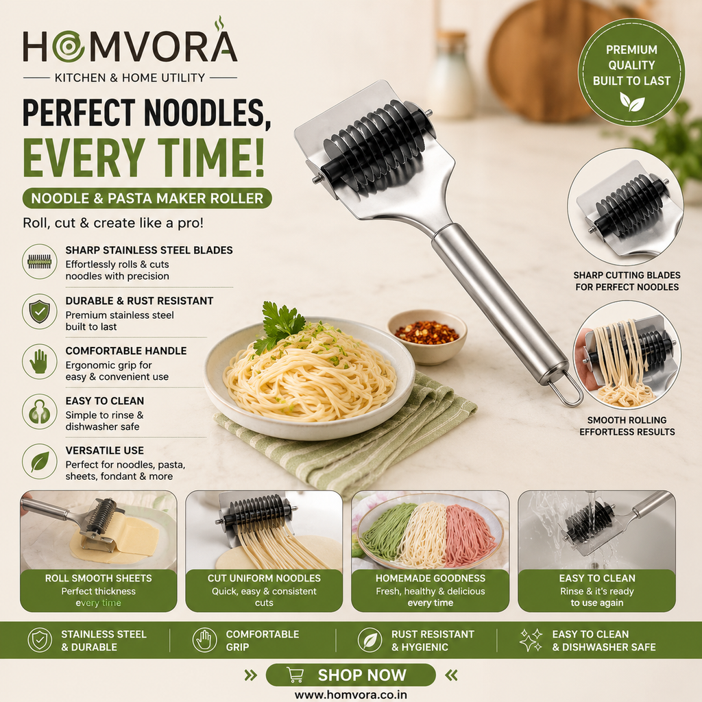 Homvora Dough Rolling Cutter (Noodles Cutter) Buy 1 Get 1 Free