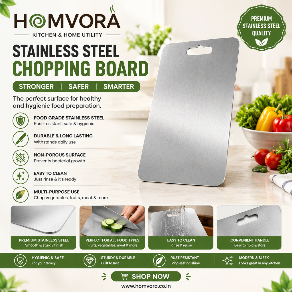 Homvora Stainless Steel Cutting And Chopping Board