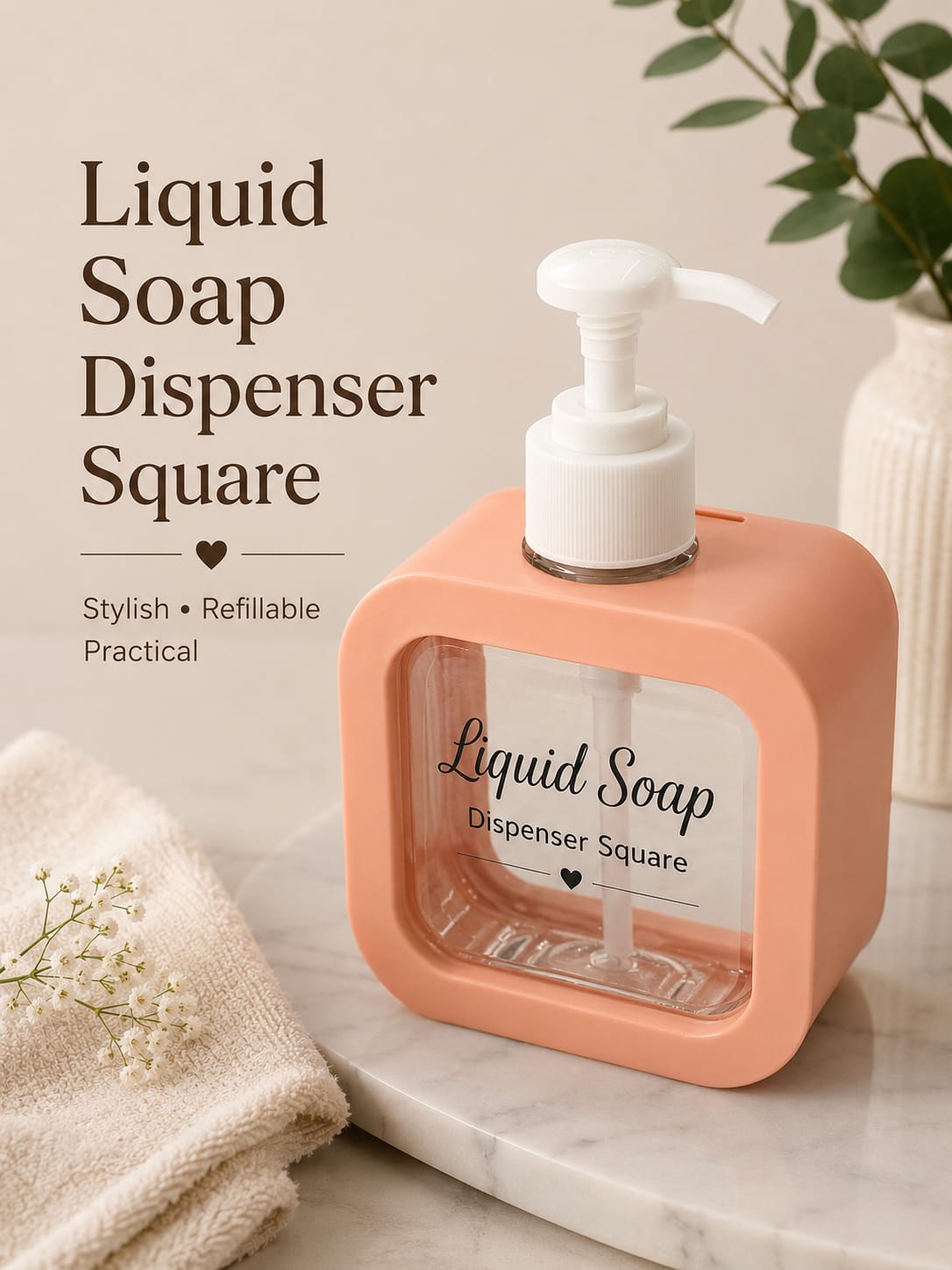 Homvora Square Transparent Liquid Soap Dispenser 500ml Buy 1 Get 1 Free